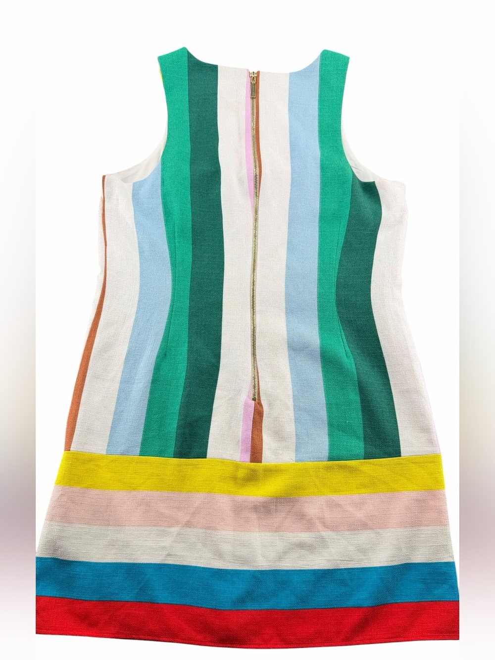 Laundry by Shelli Segal Multicolor Striped Sleeveless Shift Dress Size: 12 - Picture 3 of 9